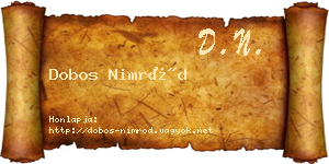 Dobos Nimród névjegykártya